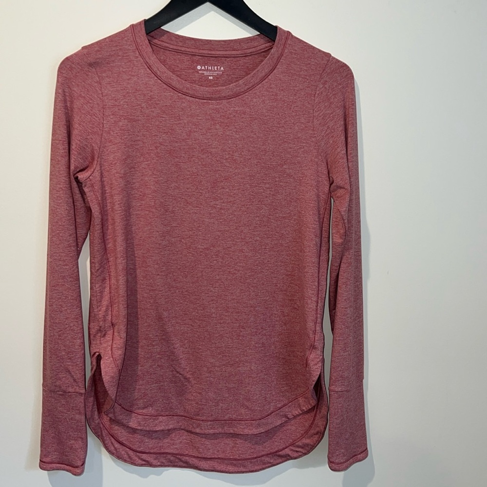 Athleta long sleeve pink top size XS